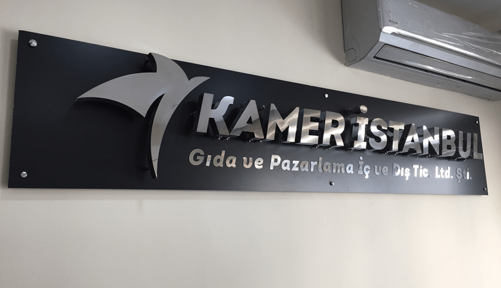 Kamer Gümüş Paslanmaz Tabela